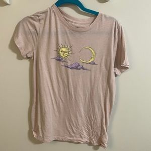 pink moon and sun tee